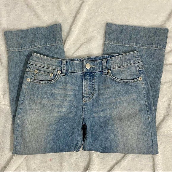 Tommy Hilfiger Wide Leg Capri Jeans Women's Size 8 High-Rise Light Wash Denim - Picture 3 of 11